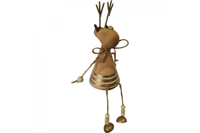 Christmas Sitting Reindeer Ornament - (Gold)