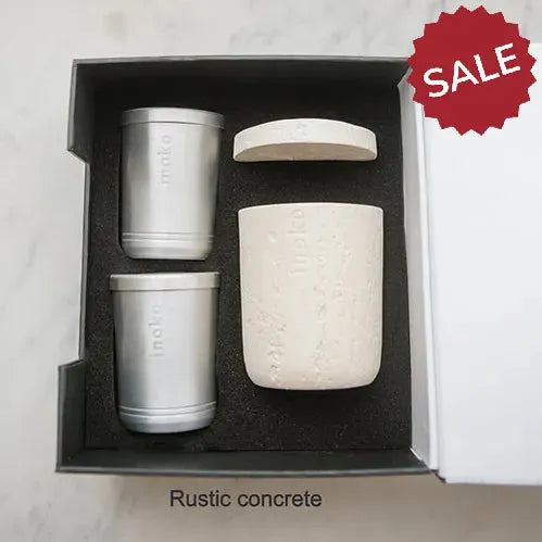 Inoko Australia | Candle Vessel & Two Candle Refills - Concrete Rusti (Small)