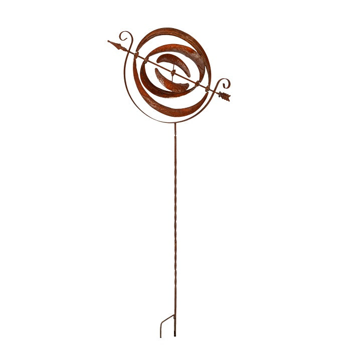 Alfresco Gardenware | Rust Wind Spinner Orb Small