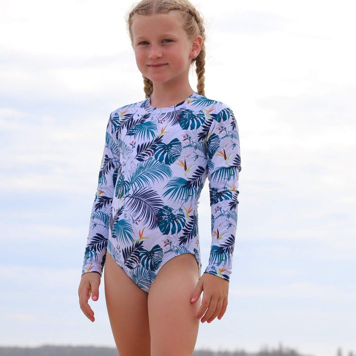 Girls Long Sleeve Swimsuit | Palm Beach