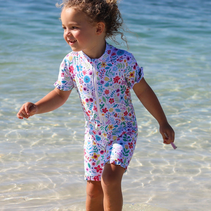 Ruffle Sunsuit | Ditsy Daisy