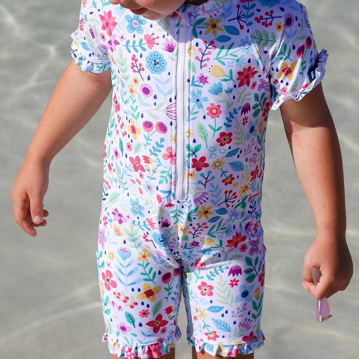 Ruffle Sunsuit | Ditsy Daisy