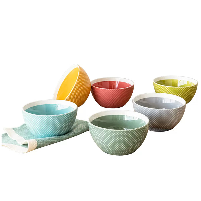 6 Piece Ceramic Rainbow Bowls