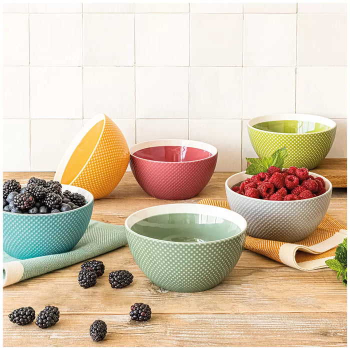 6 Piece Ceramic Rainbow Bowls
