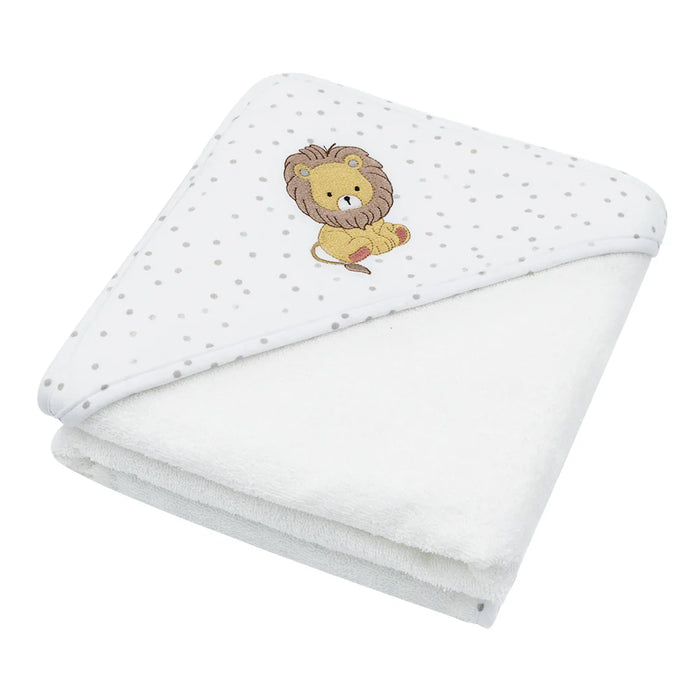 Living Textiles | Hooded Towel -  Lion/Savanna Babies