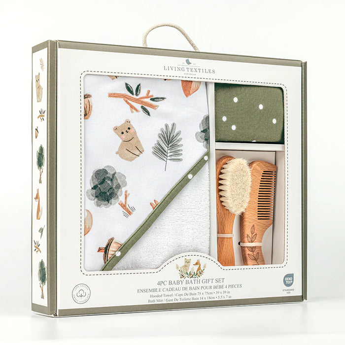 Living Textiles | 4-Piece Baby Bath Gift Set - Forest Retreat