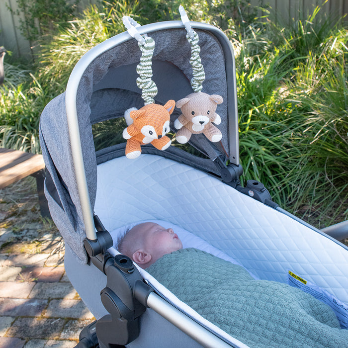 Living Textiles | 2pk Stroller Toys - Bear & Fox