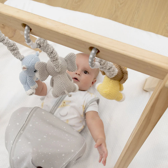 Living Textiles | 2pk Stroller Toys - Elephant & Hippo