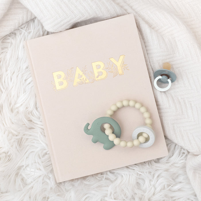 Playground by Living Textiles | Silicone Elephant Teether - Sage - Lozza’s Gifts & Homewares 