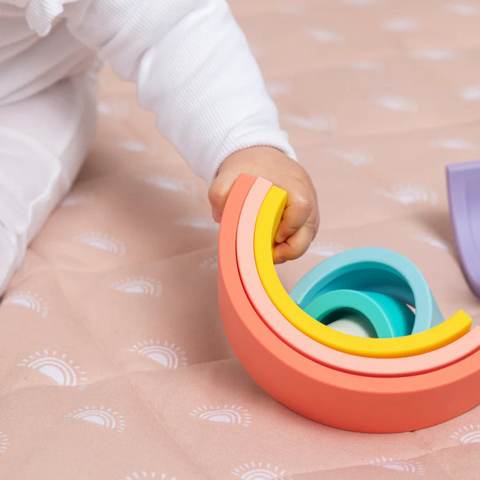 Playground by Living Textiles | Silicone Rainbow Puzzle - Sorbet