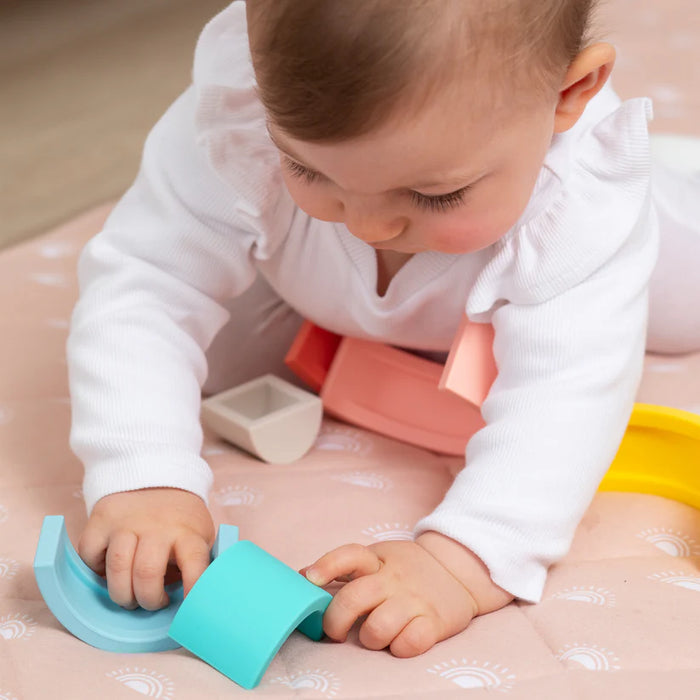 Playground by Living Textiles | Silicone Rainbow Puzzle - Sorbet