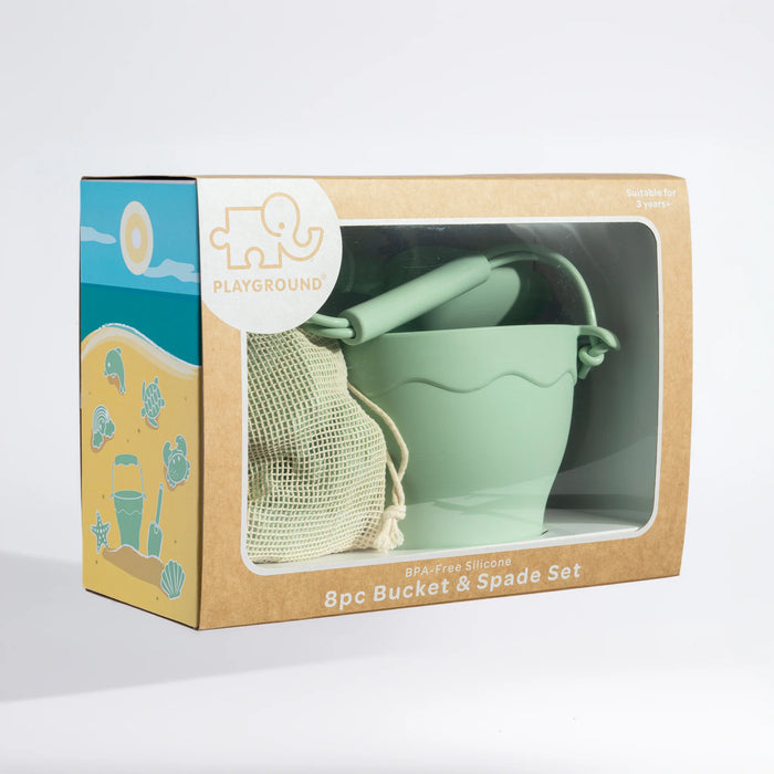 Playground by Living Textiles | Silicone 8pc Bucket & Spade Set