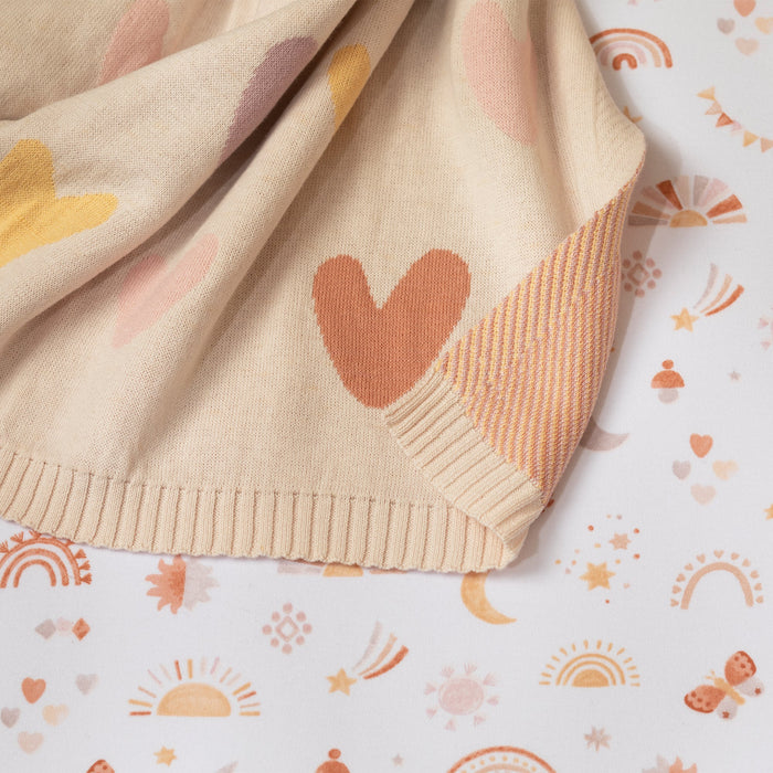 Living Textiles | Jacquard Blanket - Bohemian Bliss/Heart