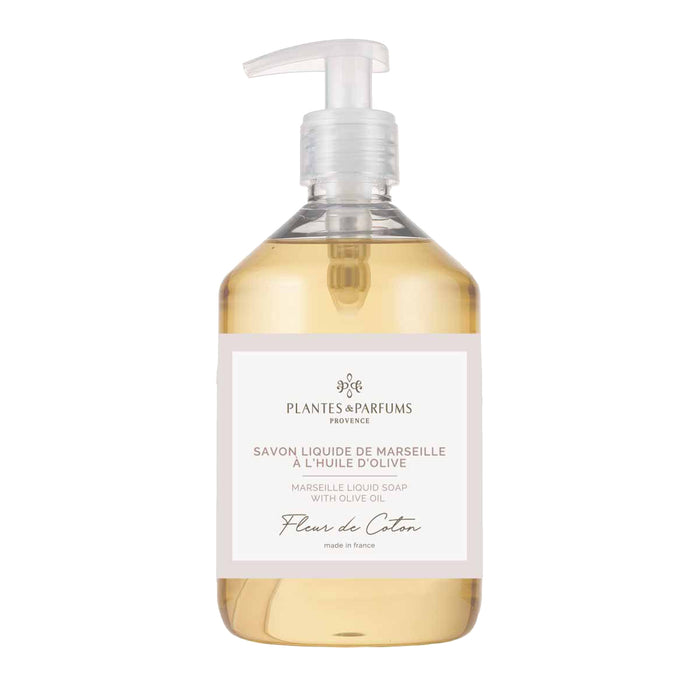 PLANTES & PARFUMS | Savon Liquide De Marseille - Cotton Flower Scented Liquid Soap (Fleur de Coton)