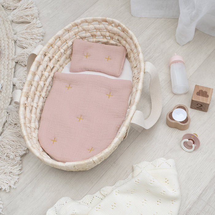 Living Textiles | Woven Doll Moses Basket Set