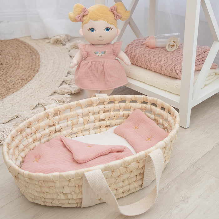 Living Textiles | Woven Doll Moses Basket Set