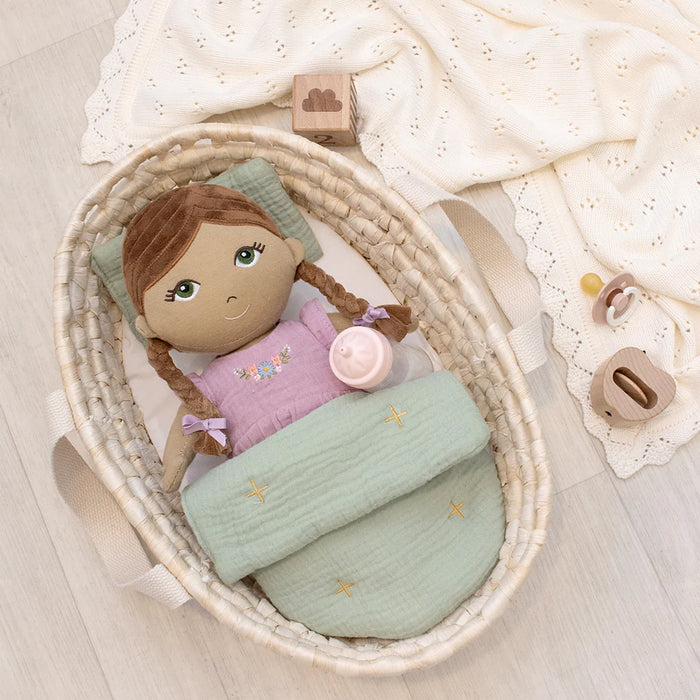 Living Textiles | Woven Doll Moses Basket Set