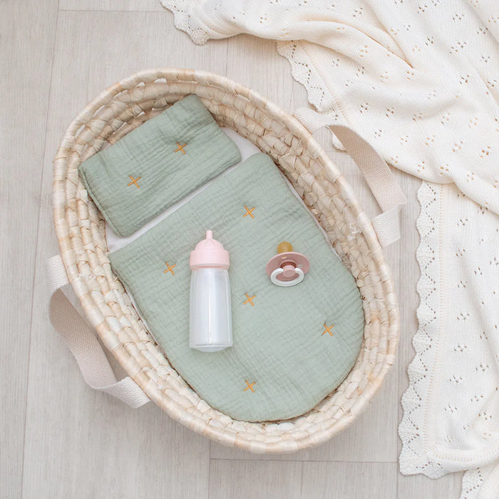 Living Textiles | Woven Doll Moses Basket Set