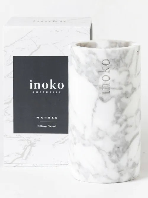 Inoko Australia | Multi Gift Set Marble -Diffuser Vessel, Diffuser Refill, Small Candle Vessel, & Small Candle Refill