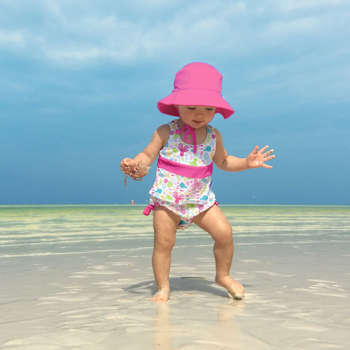 i.play Bow Tankini Swimsuit Set with Snap Reusable Absorbent Swim Diaper-White Sea Pals - Lozza’s Gifts & Homewares 