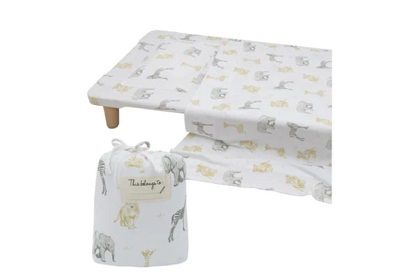 Living Textiles | Childcare Stacking Bed Sheet Set - Savanna Babies