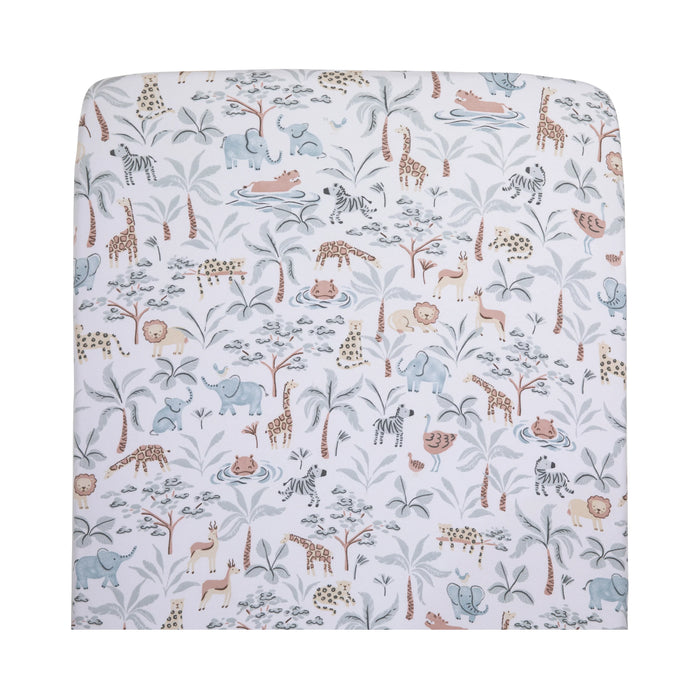 Living Textiles | 1 PK Organic Jersey Cot Fitted Sheet - Wild Safari