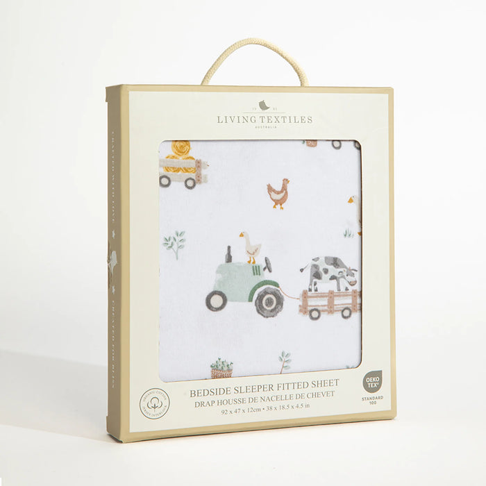 Living Textiles | Bedside Sleeper Fitted Sheet - Tractor Ride