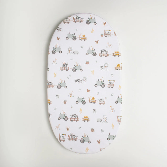 Living Textiles | Bedside Sleeper Fitted Sheet - Tractor Ride