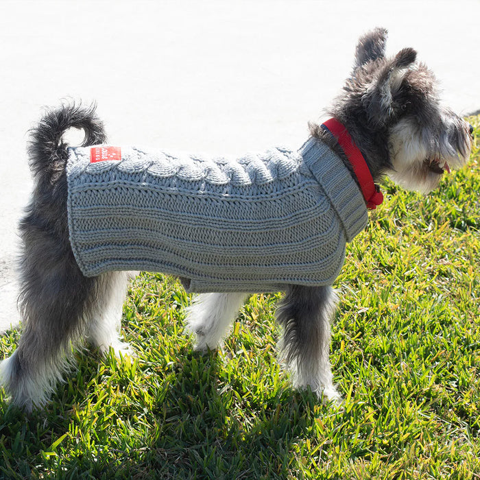 Louie Living | Cable Knit Dog Sweater - Grey