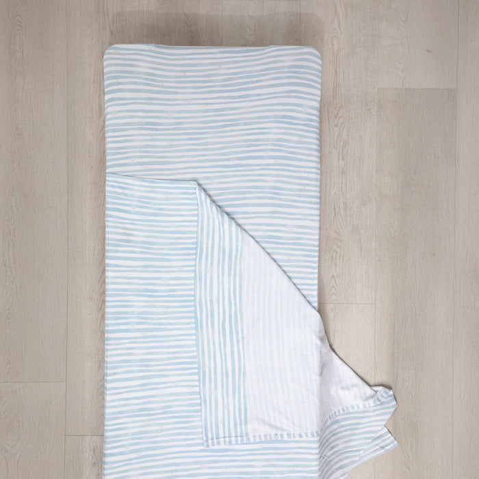 Living Textiles | Childcare Stacking Bed Sheet Set - Blue Stripes