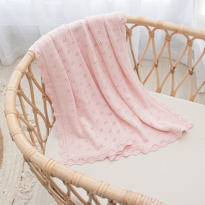 Living Textiles | Bamboo Cotton Heirloom Blanket - Blush - Lozza’s Gifts & Homewares 