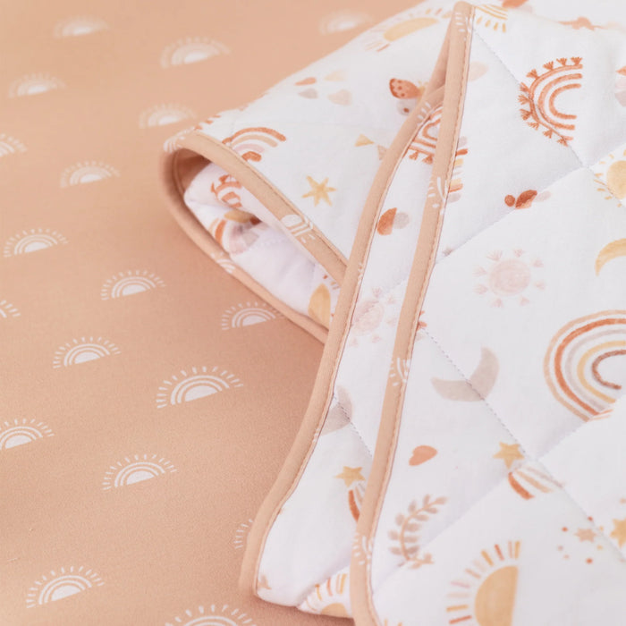 Lolli Living | Reversible Organic Jersey Quilted Cot Comforter - Bohemian Bliss