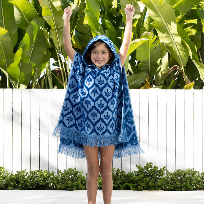 Bambury | Poncho Beach Towel - Cocos Kids/Cobalt