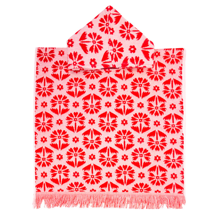 Bambury | Poncho Beach Towel - Flora Kids/Poppy