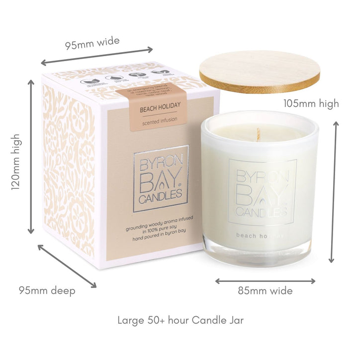 Byron Bay Candles | Scented Pure Soy Candle - Large 50 Hour - Beach Holiday