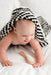 Pompom Turkish Cotton Hooded Baby Towel - Black & White - Lozza’s Gifts & Homewares 