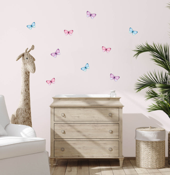 Wall Decals - Multi Coloured Sprinkled Butterflies