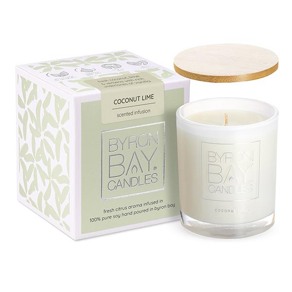 Byron Bay Candles | Scented Pure Soy Candle - 30 Hour - Coconut Lime