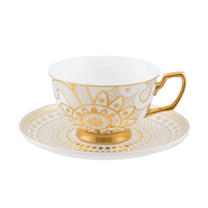 Cristina Re | Teacup & Saucer - Georgia Lace Pearl