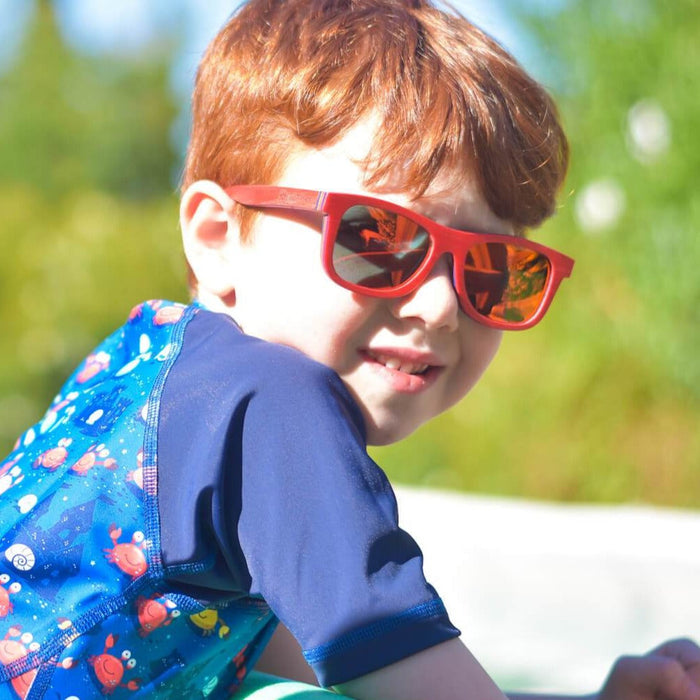 Kids Wood Sunglasses | Red