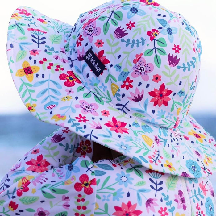 Girls Wide Brim Sun Hat | Ditsy Daisy