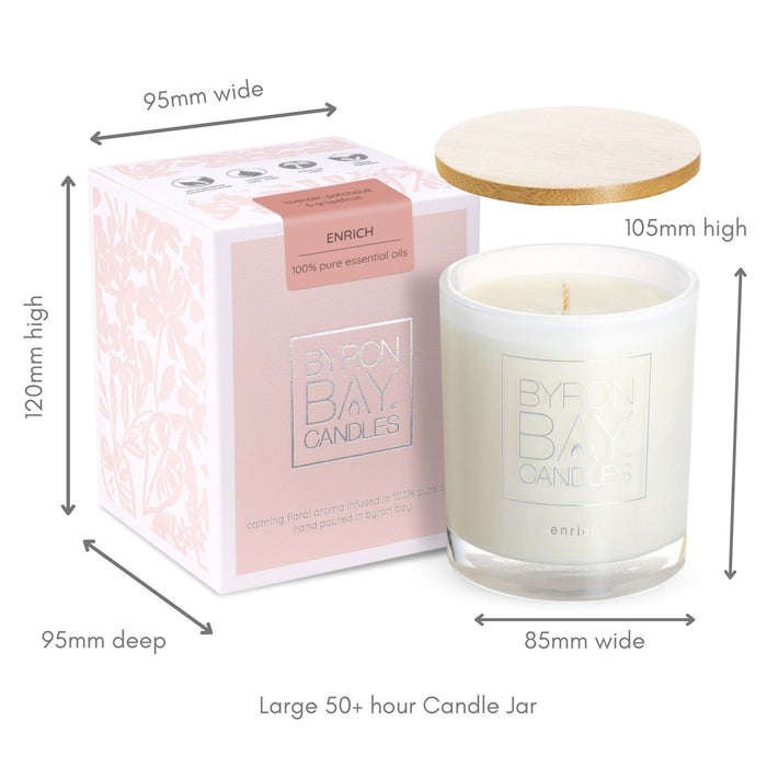 Byron Bay Candles | Scented Pure Soy Candle - 50 Hour Large -  Enrich