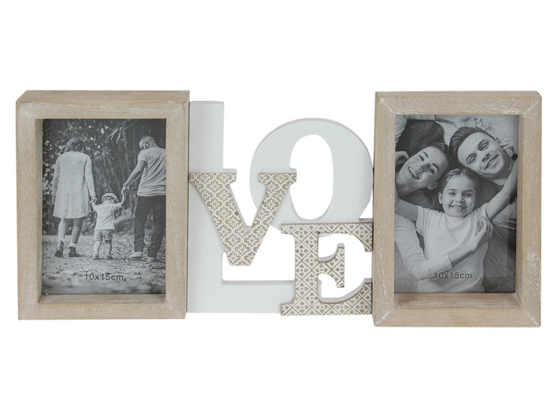 Twin Frame Love Design Photo Frame - 17x36cm