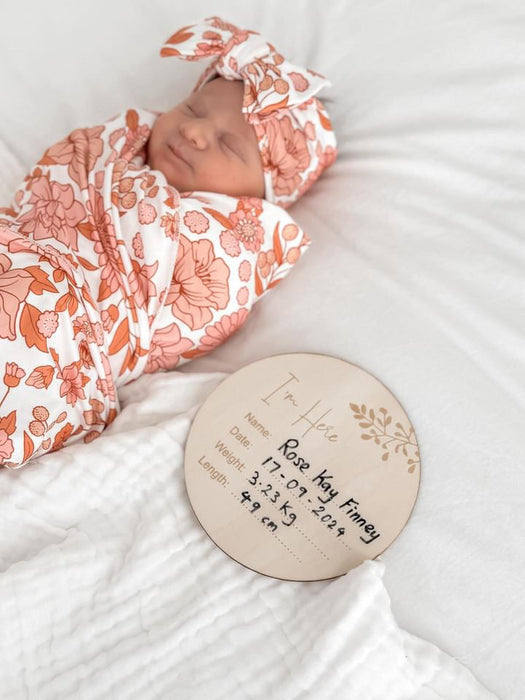 Henry & Flo | ‘I’m Here’ Birth Announcement Plaque