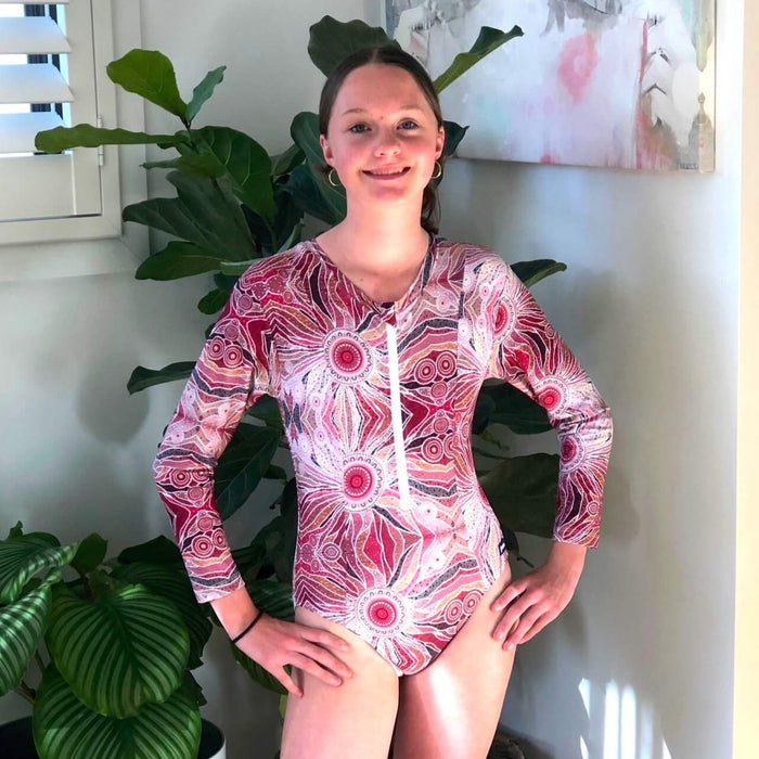 Girls Long Sleeve Swimsuit | Mirrithin Kungala