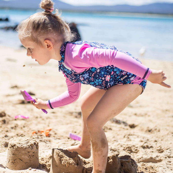 Girls Ruffles 'n' Swimwear Rashguard| Flower Power