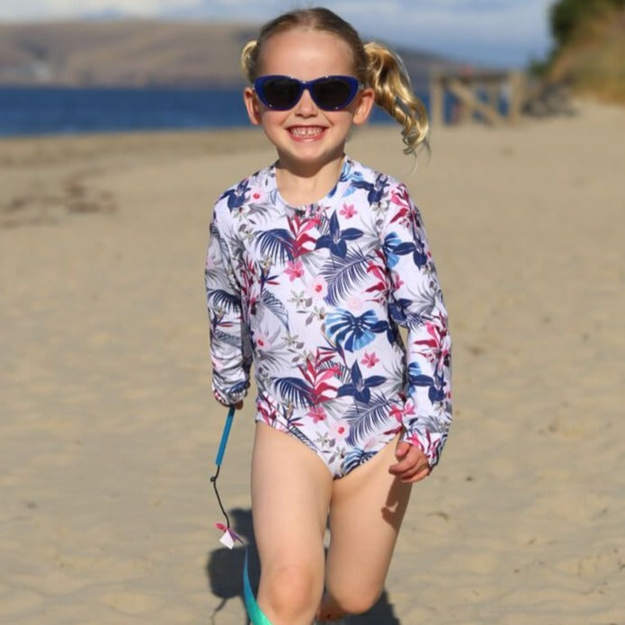 Girls Long Sleeve Swimsuit | Exotic Forest