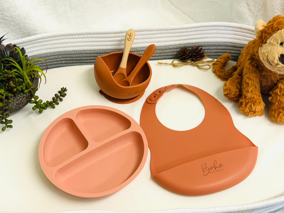 5 Piece Silicone Baby Feeding Bundle | 100% Baby Safe, BPA Free