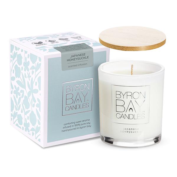 Byron Bay Candles | Scented Pure Soy Candle - 50 Hour Large -  Japanese Honeysuckle