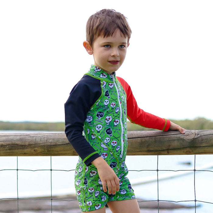 Boys All-in-one Swim Sunsuit | Skullduggery